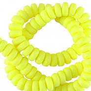 Polymeer kralen rondellen 7mm - Neon yellow